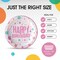 50 Count Pink Birthday Print Paper Plates for Girl Party Supplies Celebration 7 Inch
